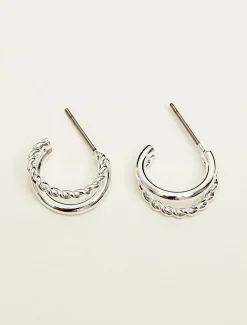 Silver Huggie Earrings