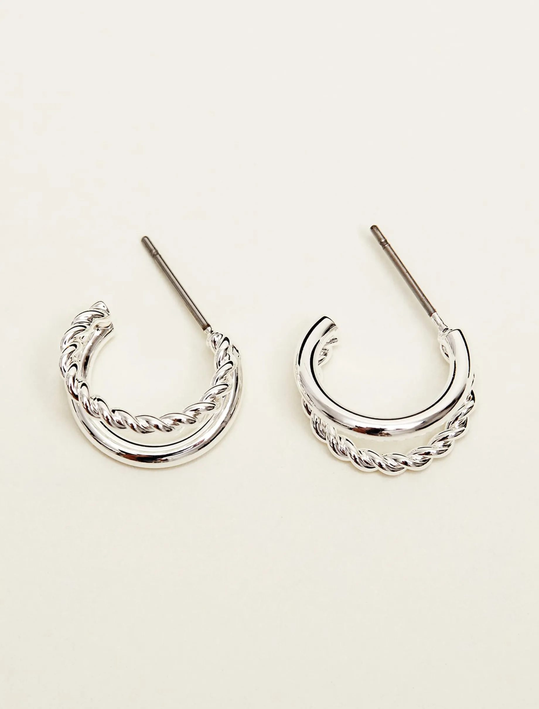 Silver Huggie Earrings