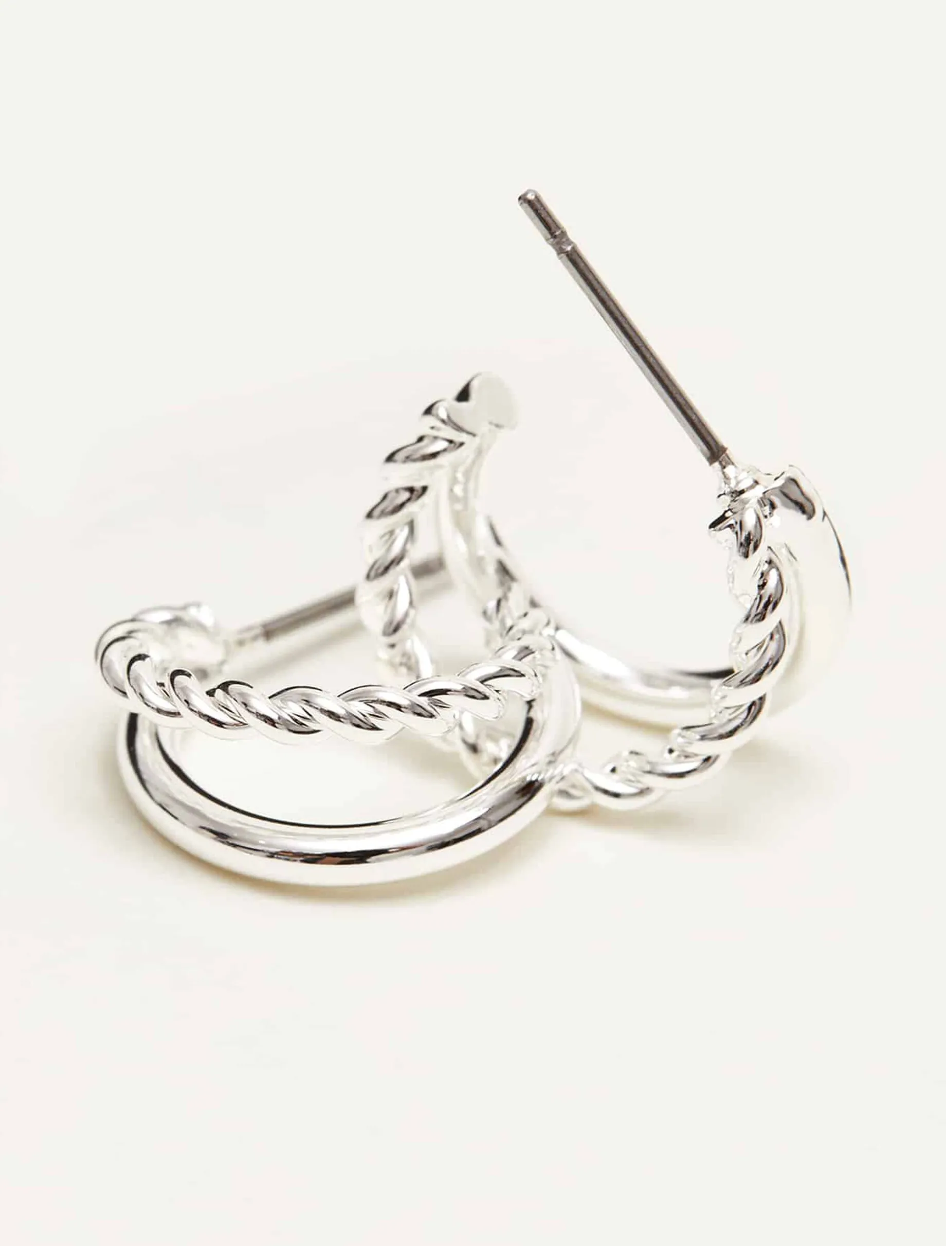 Silver Huggie Earrings