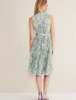 Simara Daisy Pleated Midi Dress