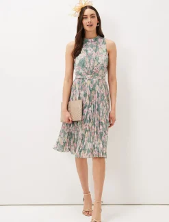 Simara Floral Pleated Dress