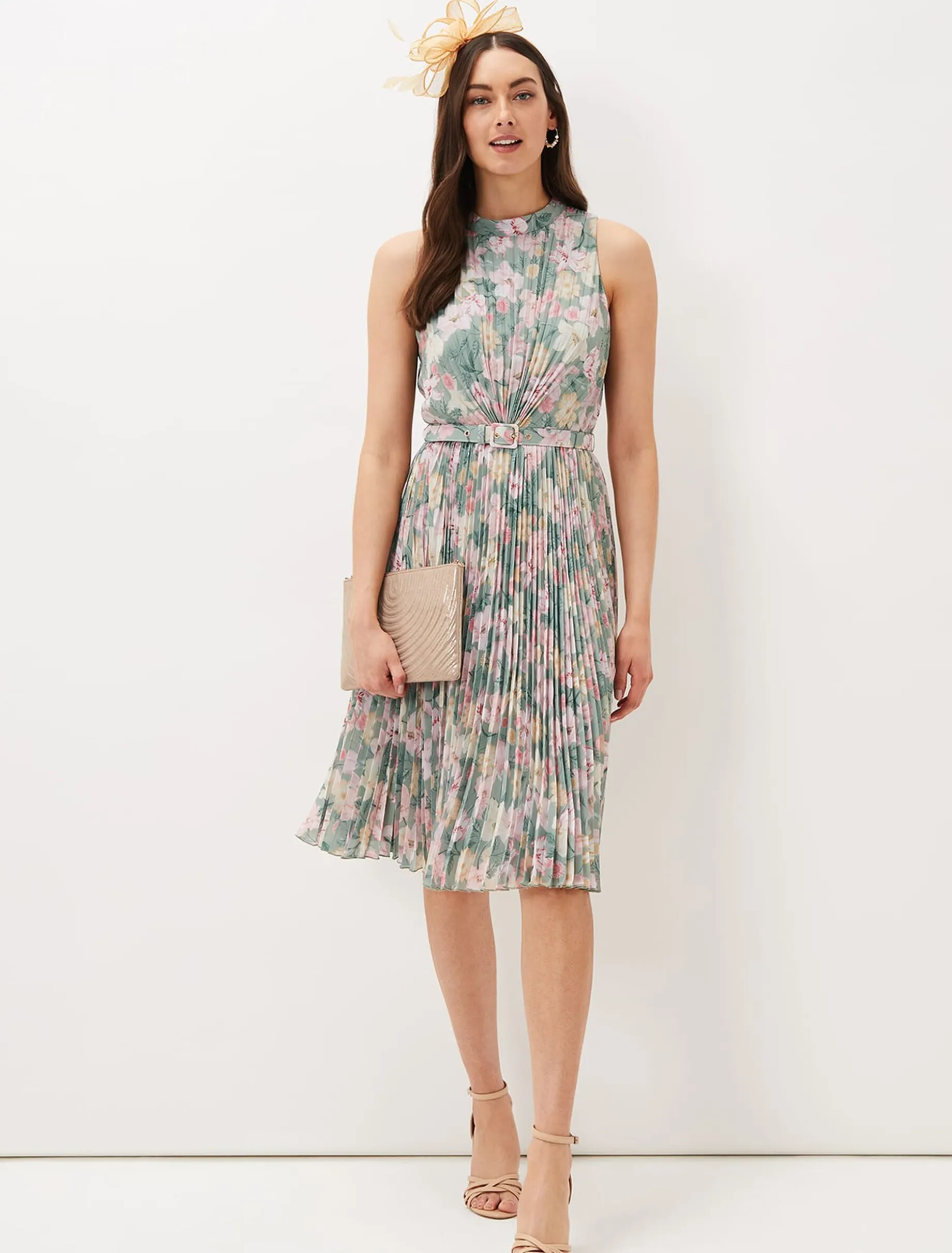 Simara Floral Pleated Dress