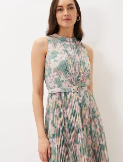 Simara Floral Pleated Dress