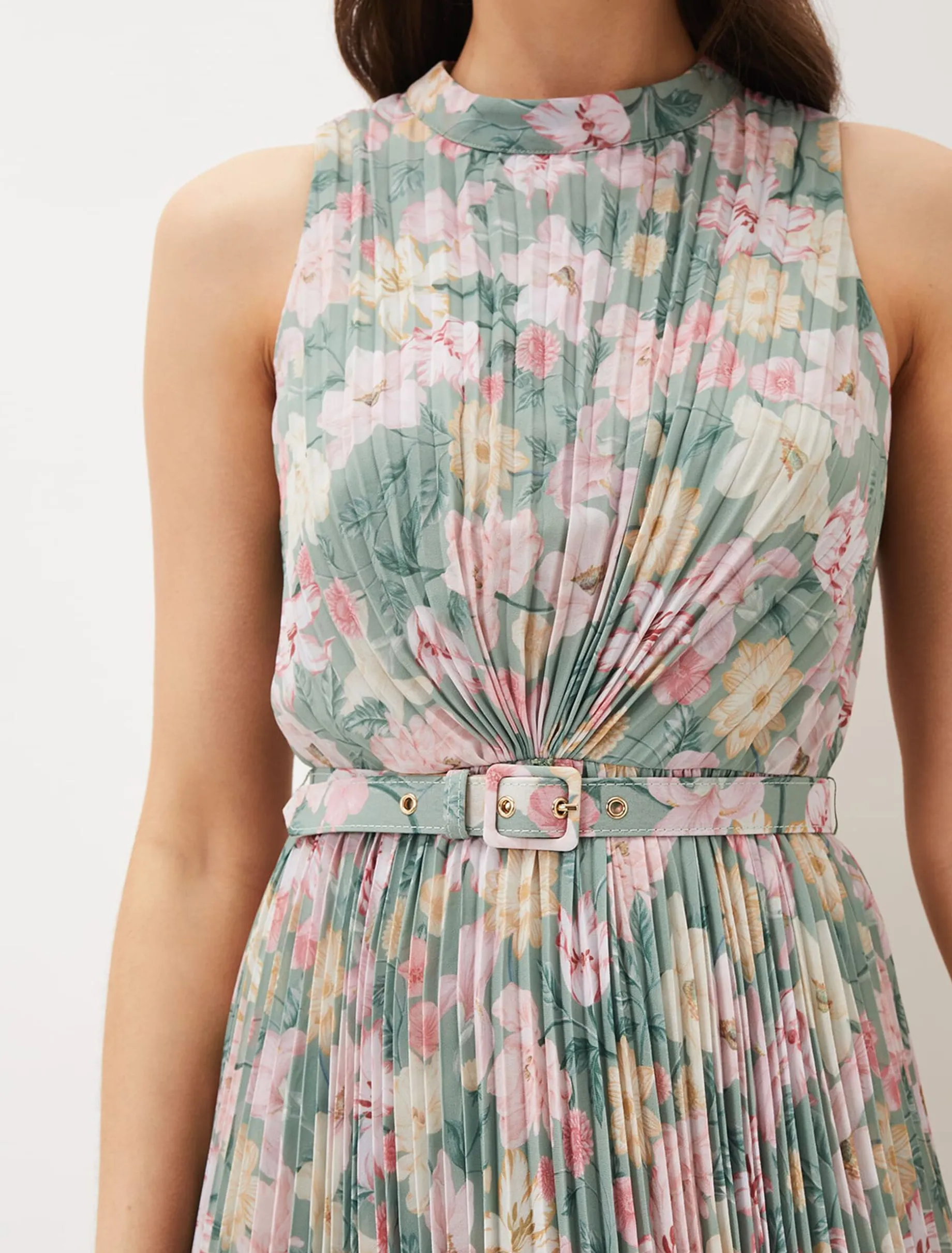 Simara Floral Pleated Dress