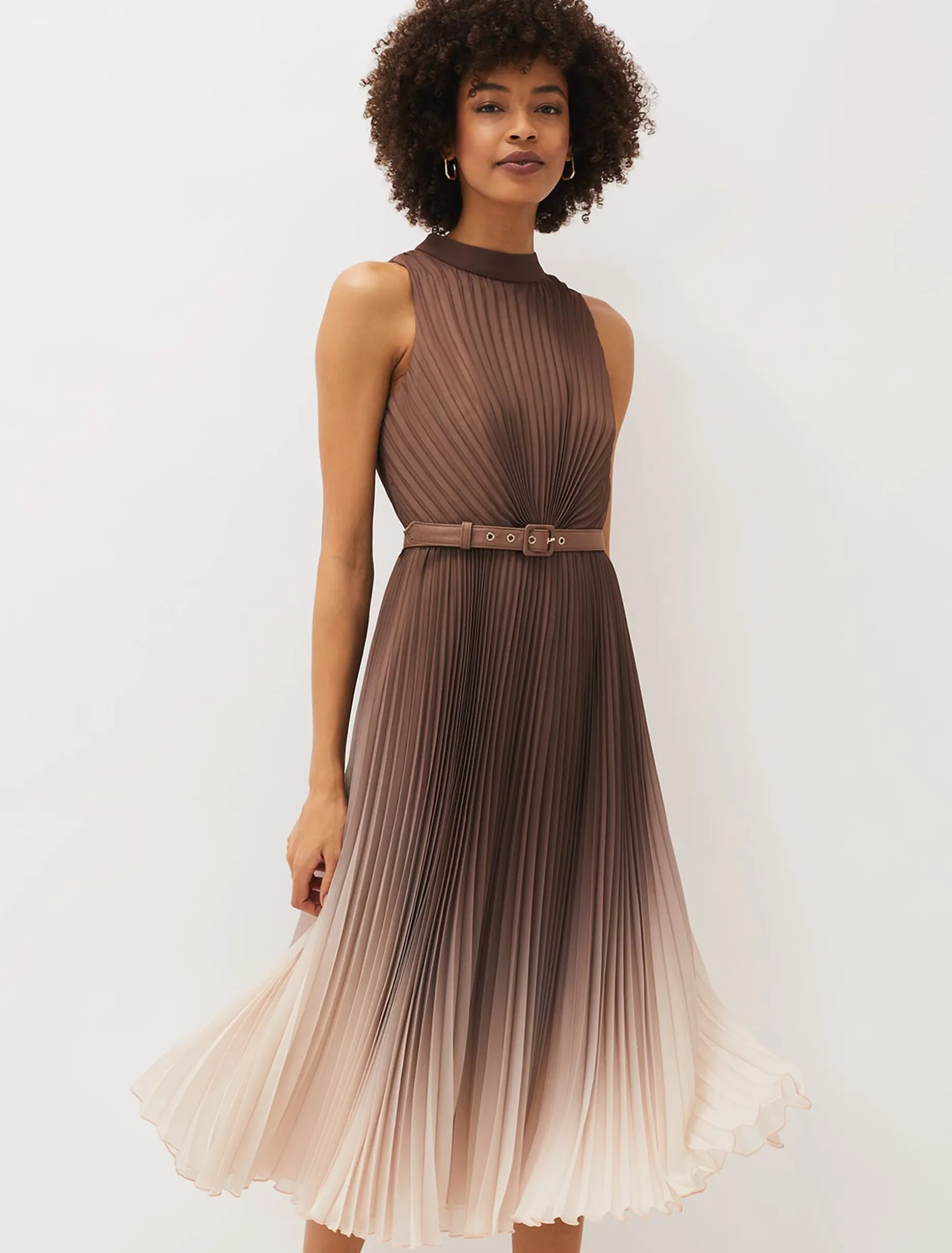 Simara Ombre Pleated Halterneck Dress