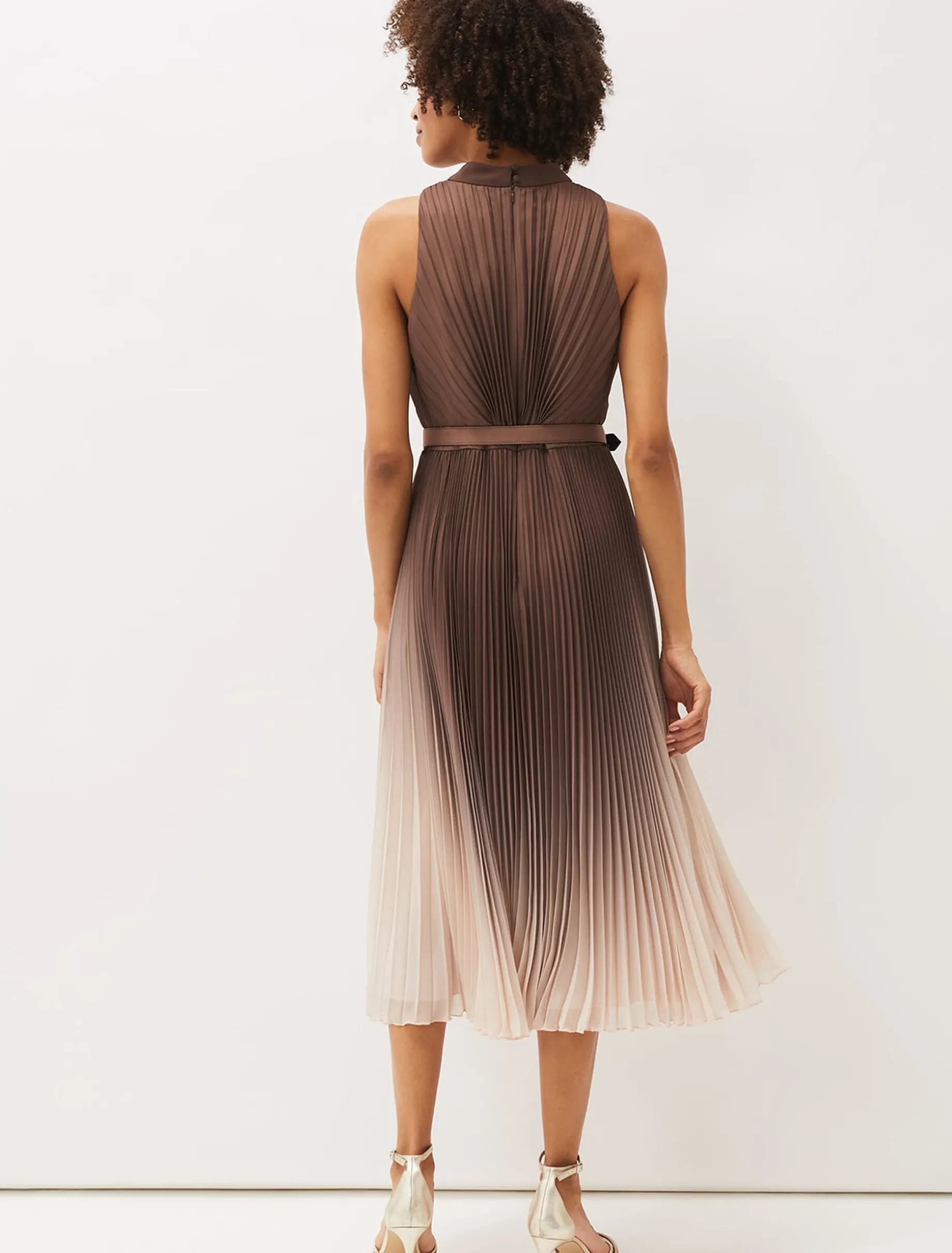 Simara Ombre Pleated Halterneck Dress