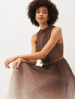 Simara Ombre Pleated Halterneck Dress