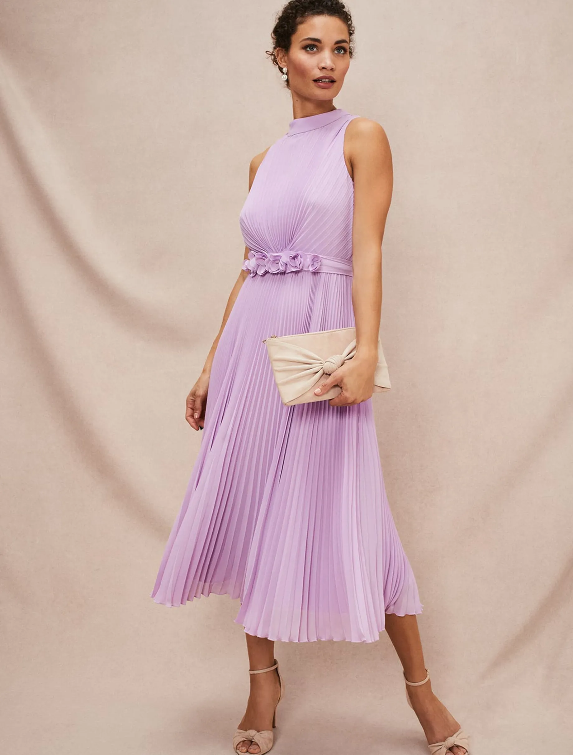 Simara Pleated Midi Dress