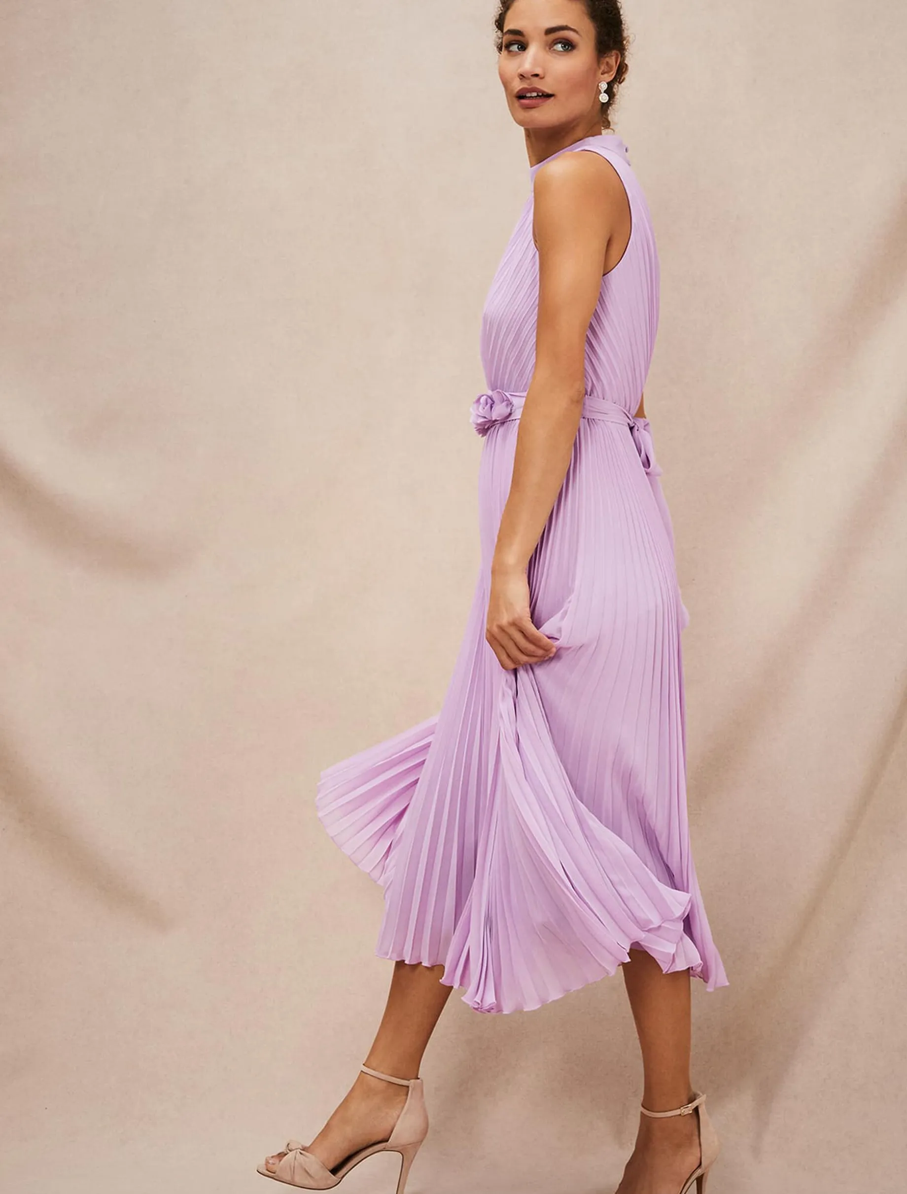 Simara Pleated Midi Dress