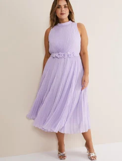 Simara Pleated Midi Dress