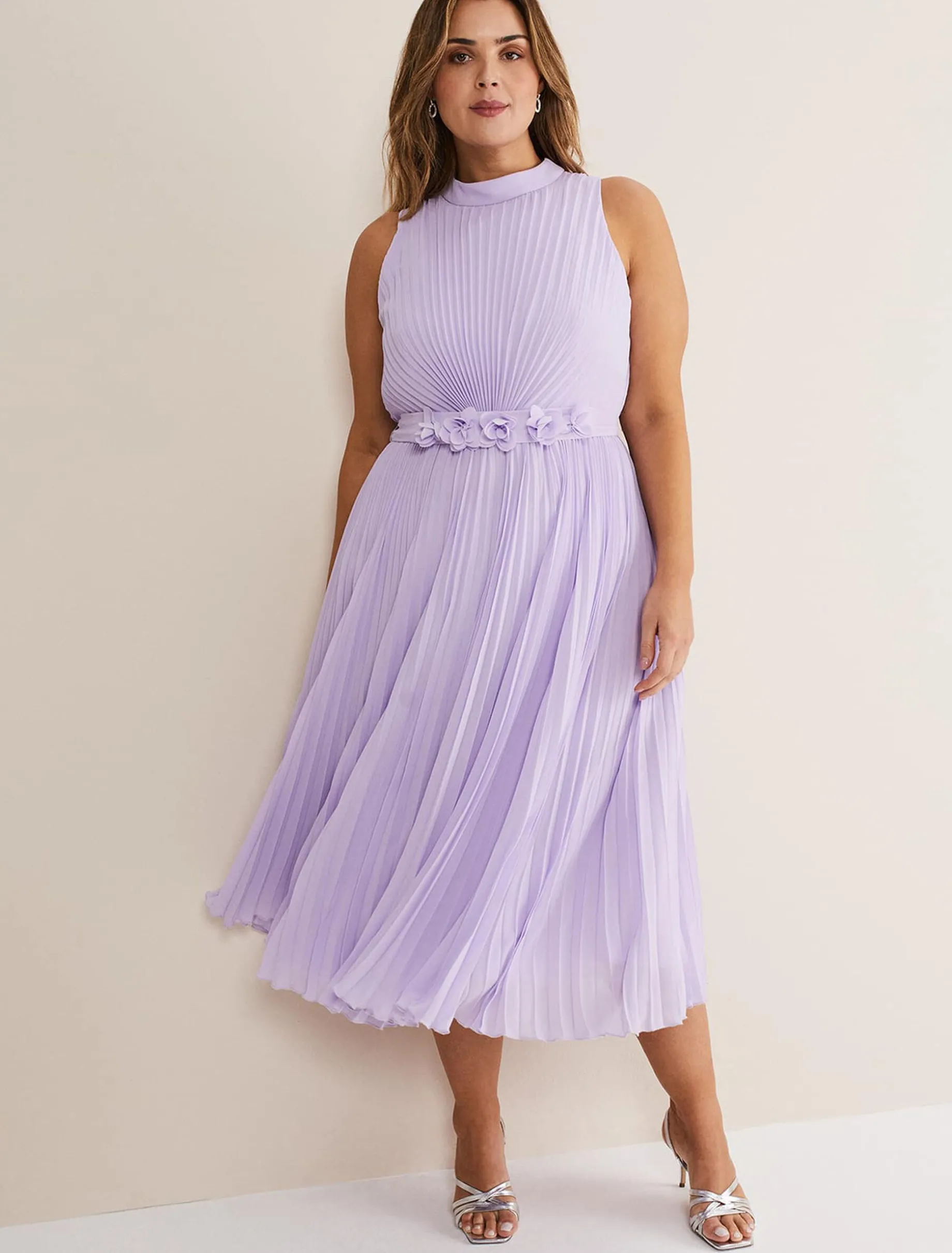 Simara Pleated Midi Dress