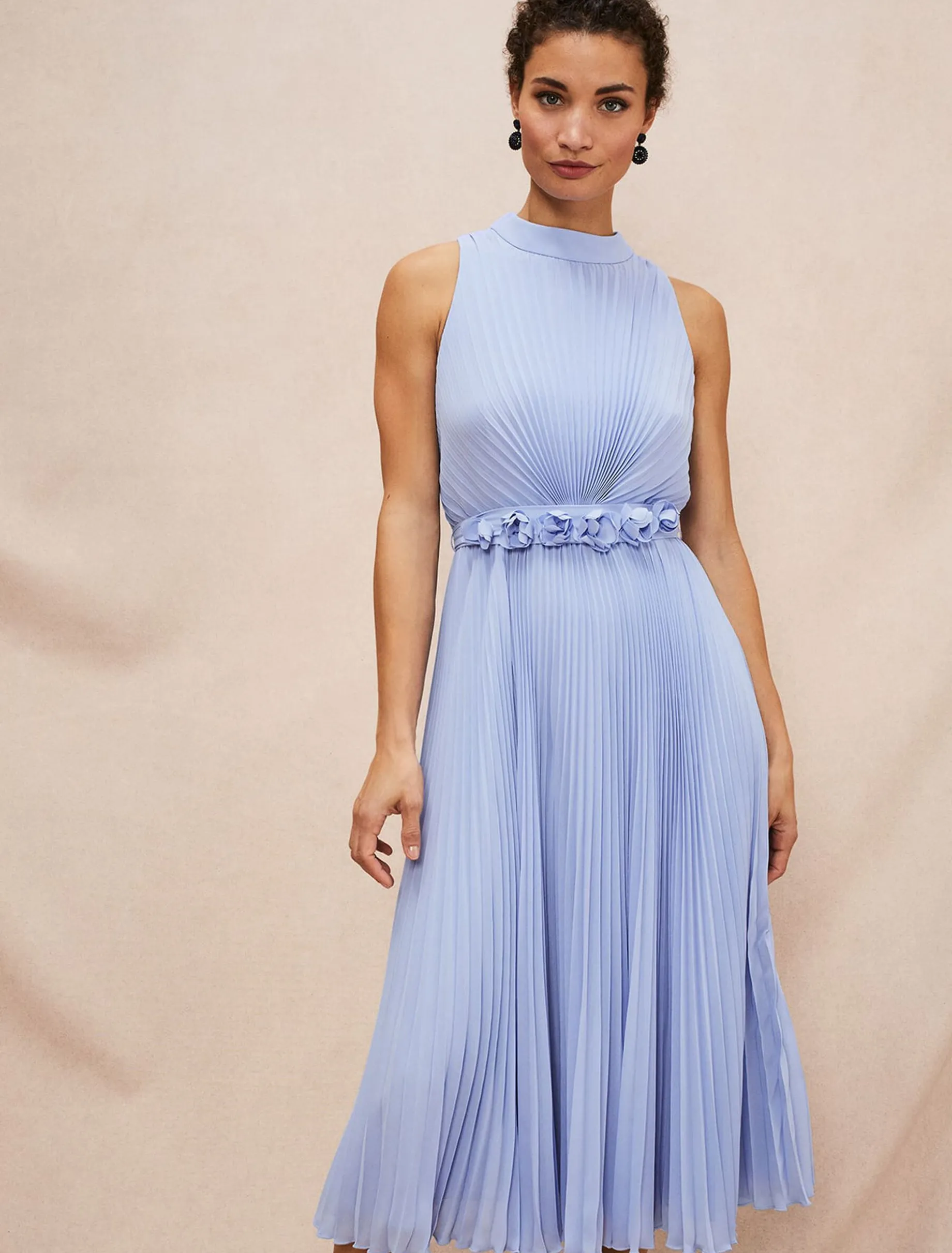 Simara Pleated Midi Dress