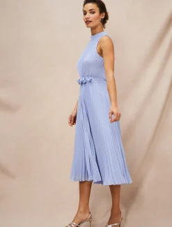 Simara Pleated Midi Dress