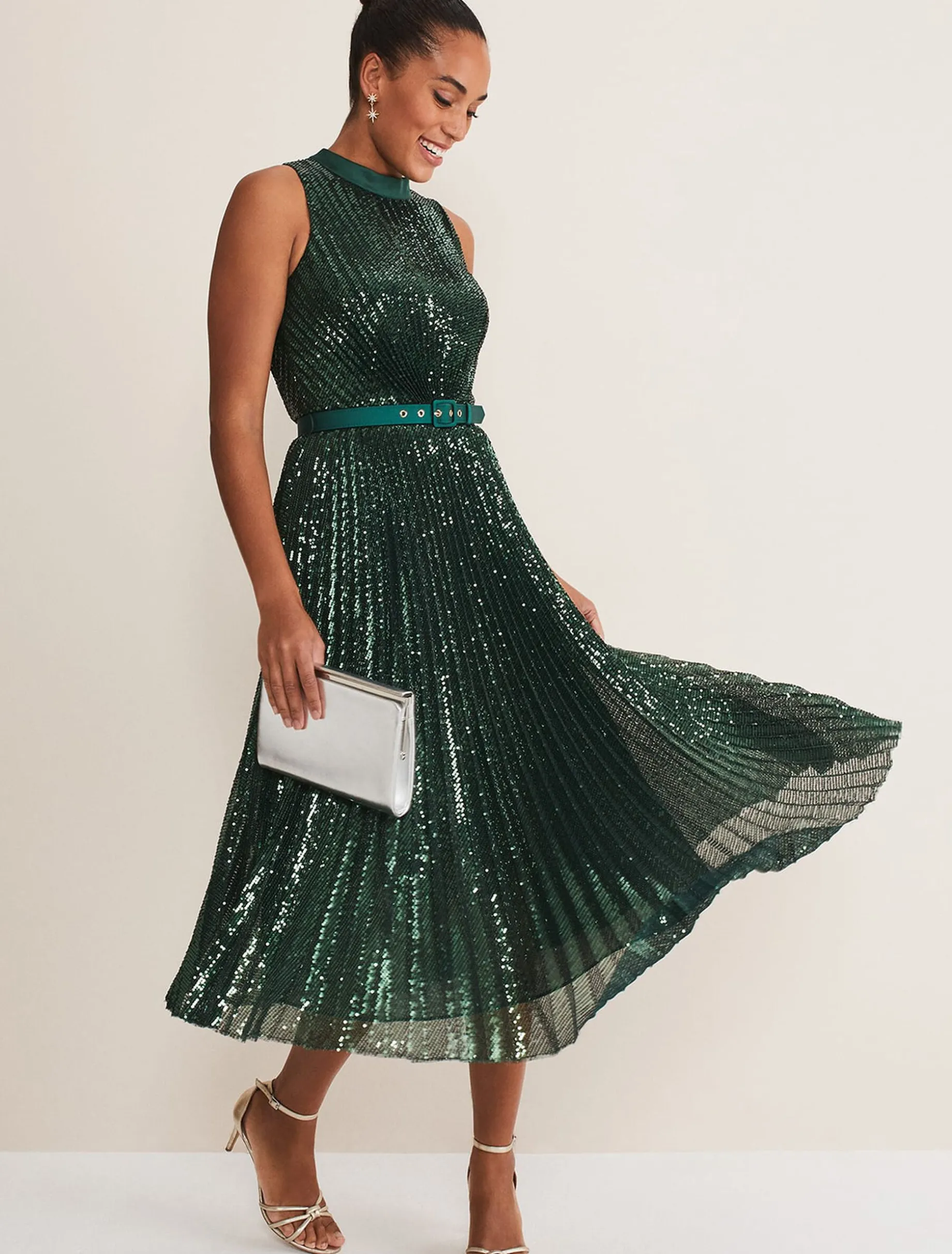 Simara Sequin Pleat Dress