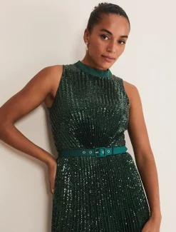 Simara Sequin Pleat Dress