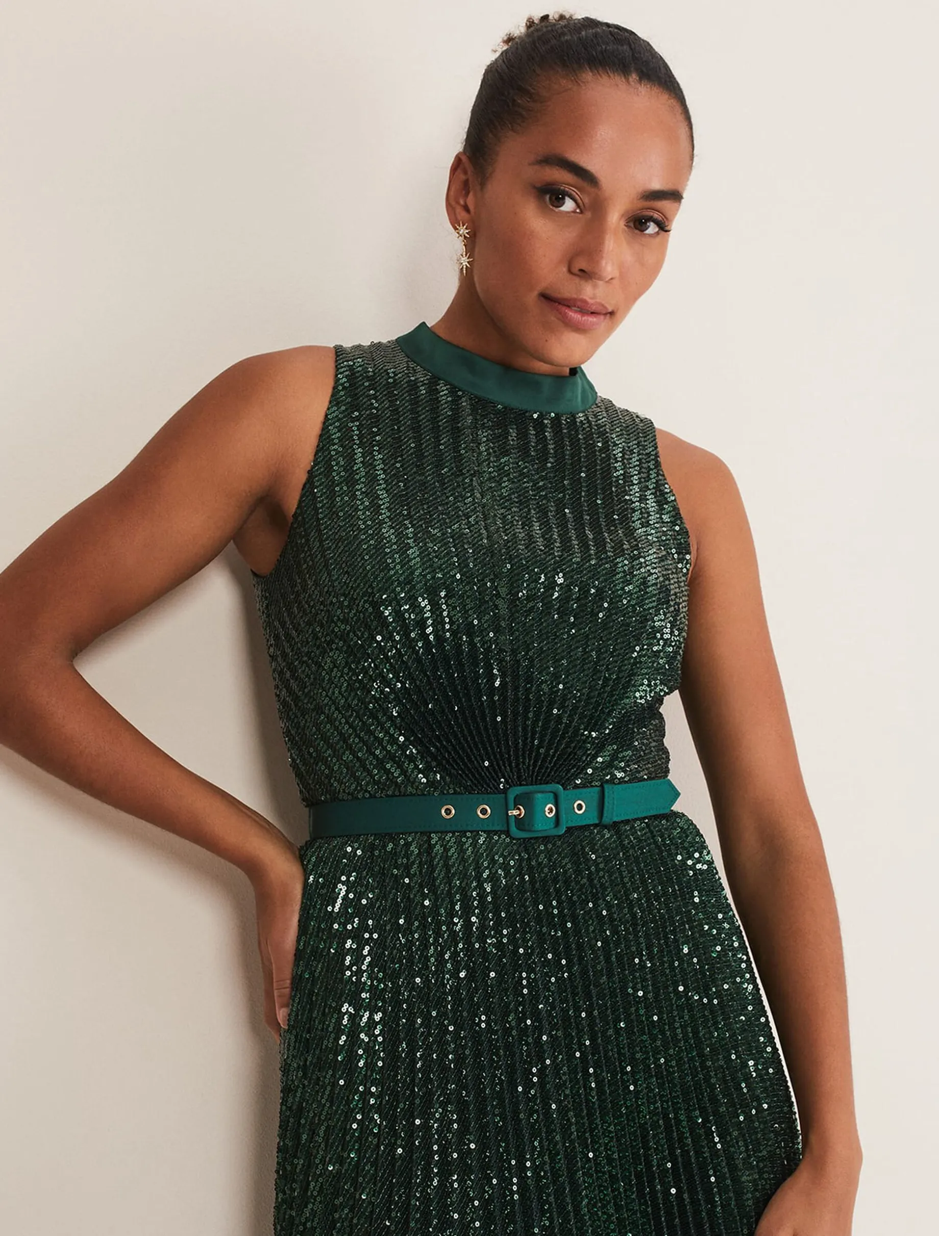 Simara Sequin Pleat Dress