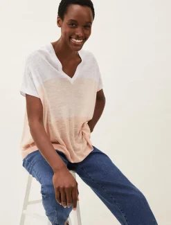 Simonea Colourblock Linen Top