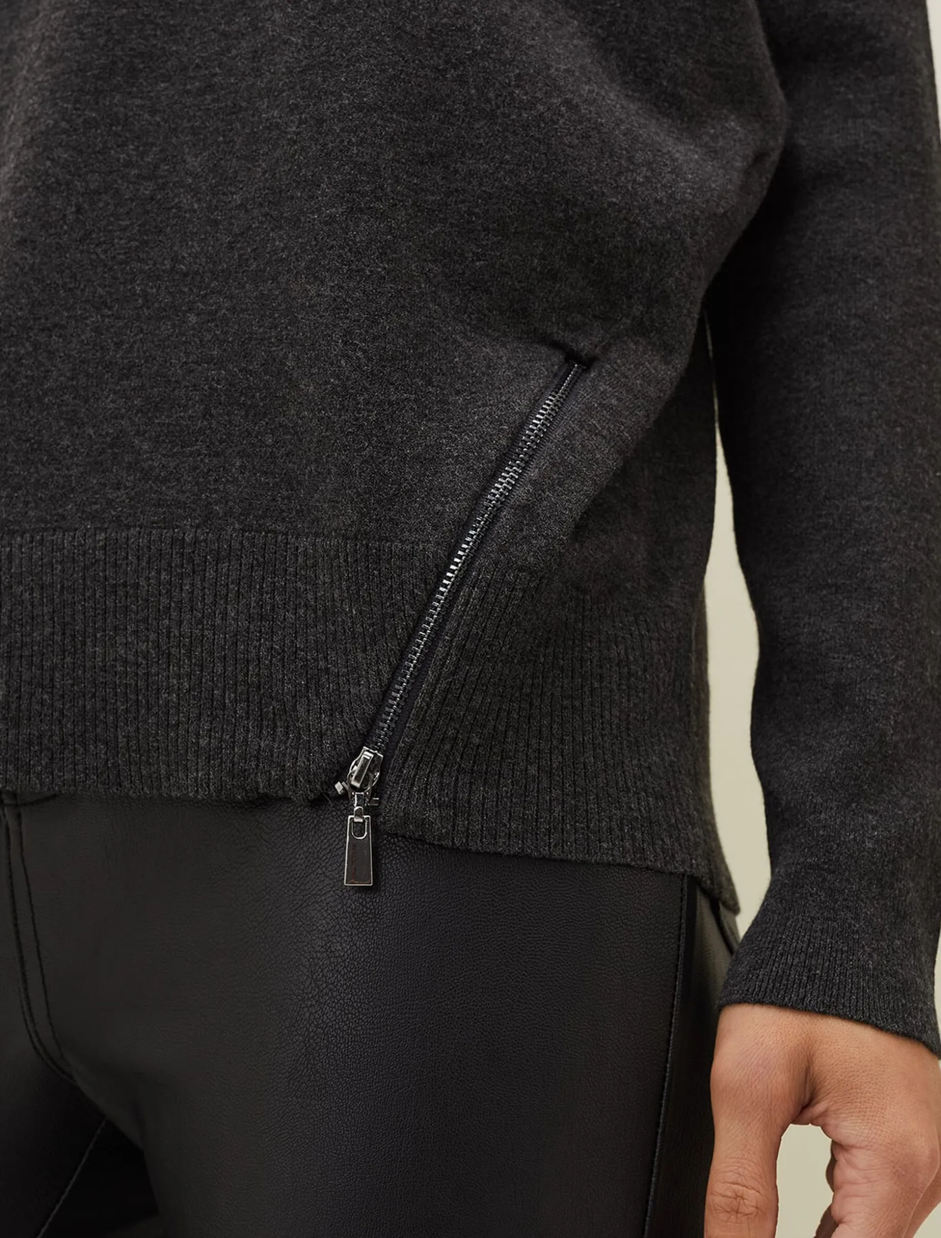 Skylar Roll Neck Zip Hem Jumper