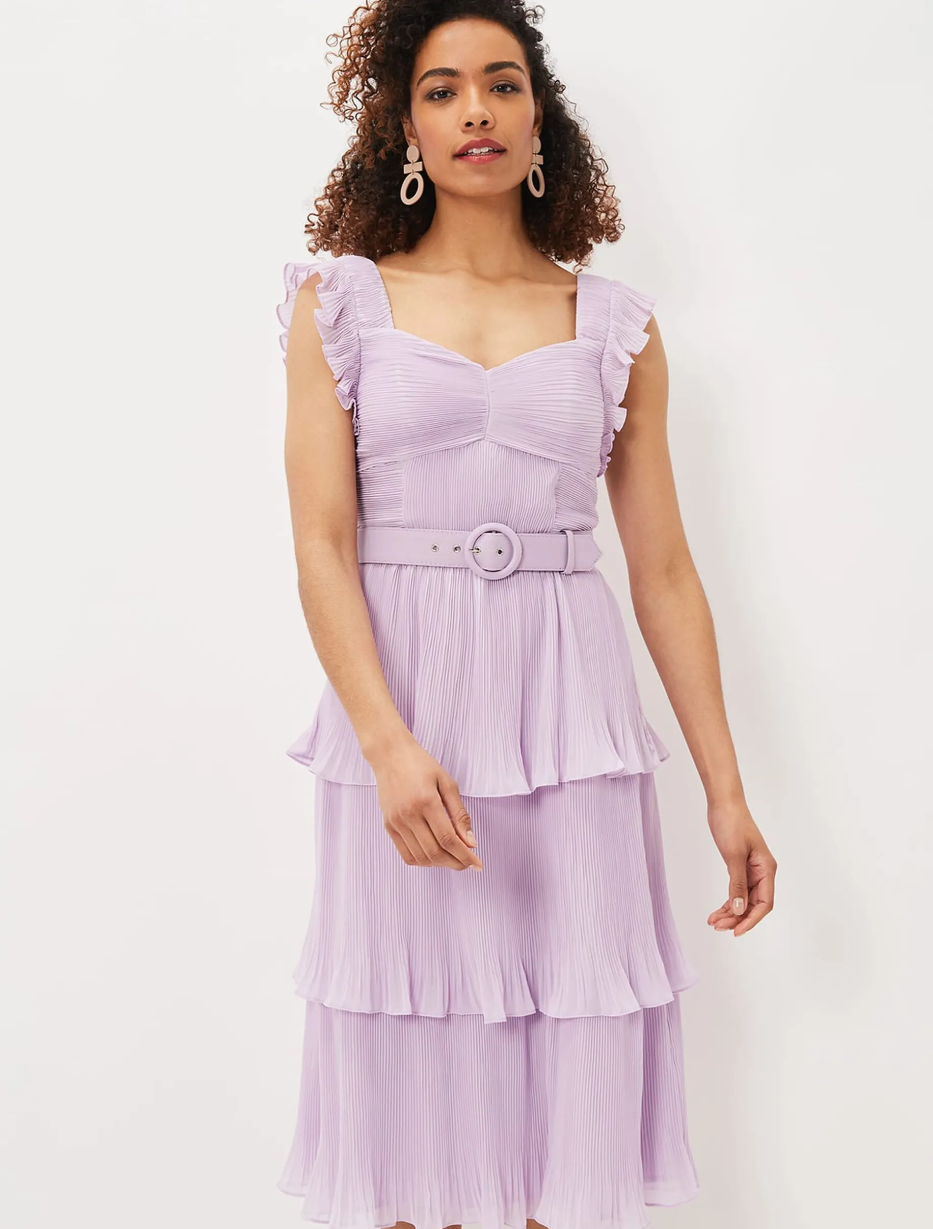 Skyler Pleated Tiered Midi Dress