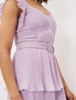 Skyler Pleated Tiered Midi Dress