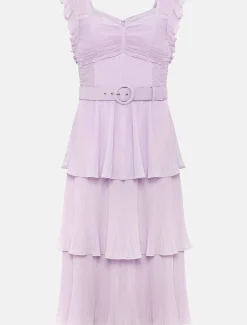 Skyler Pleated Tiered Midi Dress