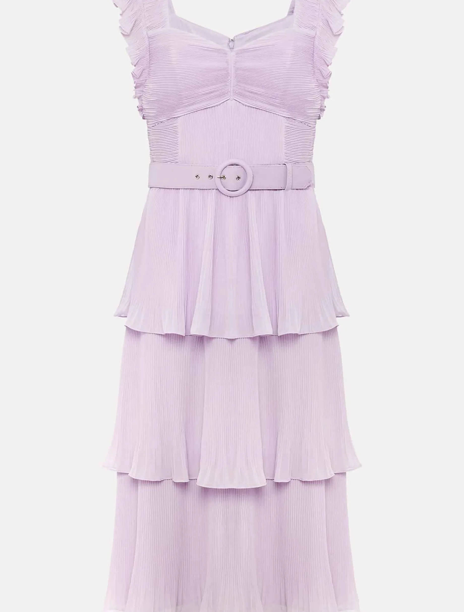 Skyler Pleated Tiered Midi Dress