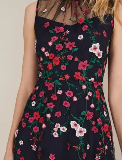 Sloane Mesh Ditsy Floral Dress