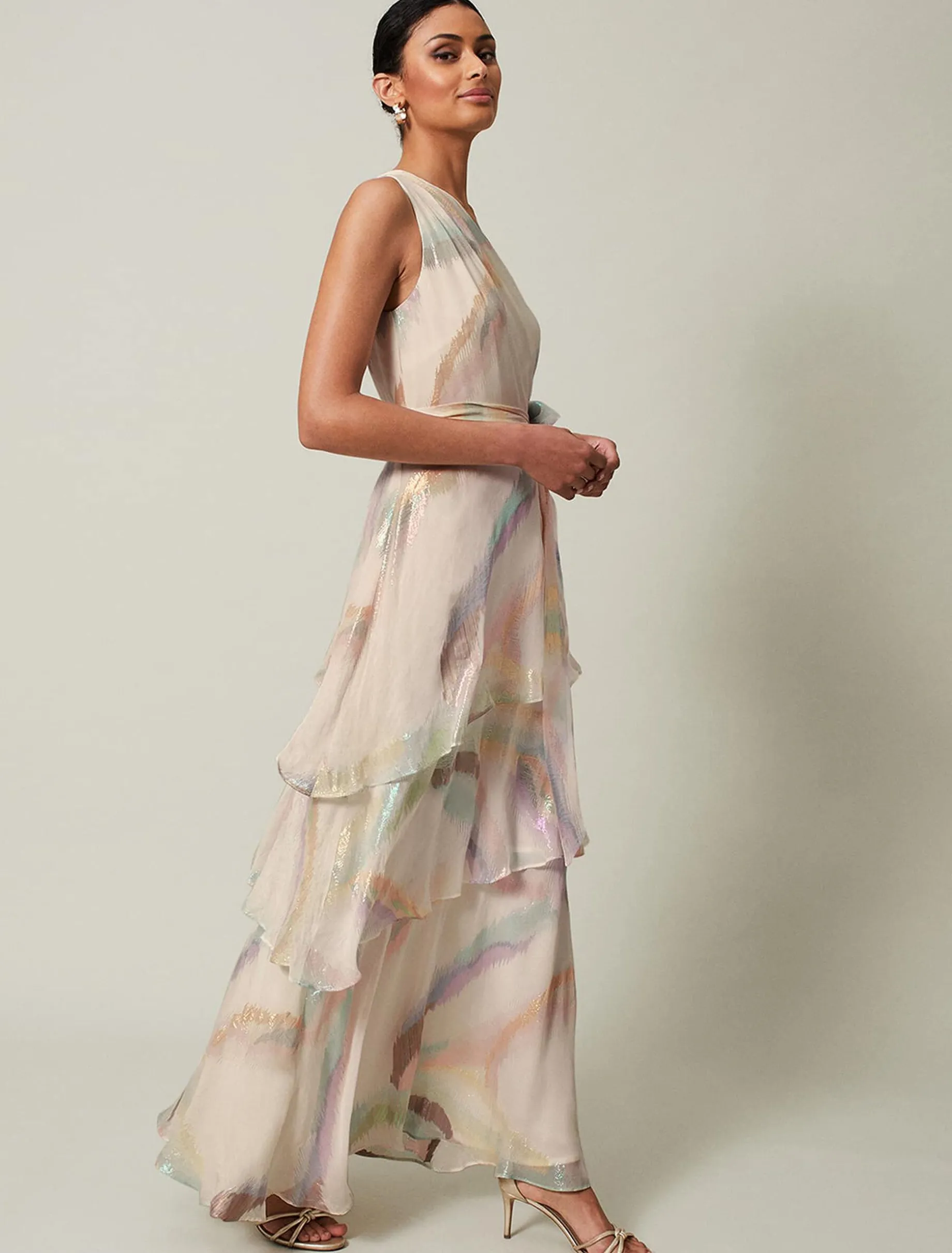 Sonia One Shoulder Silk Maxi Dress