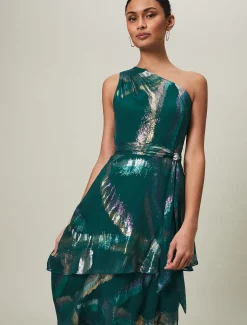 Sonia One Shoulder Silk Maxi Dress