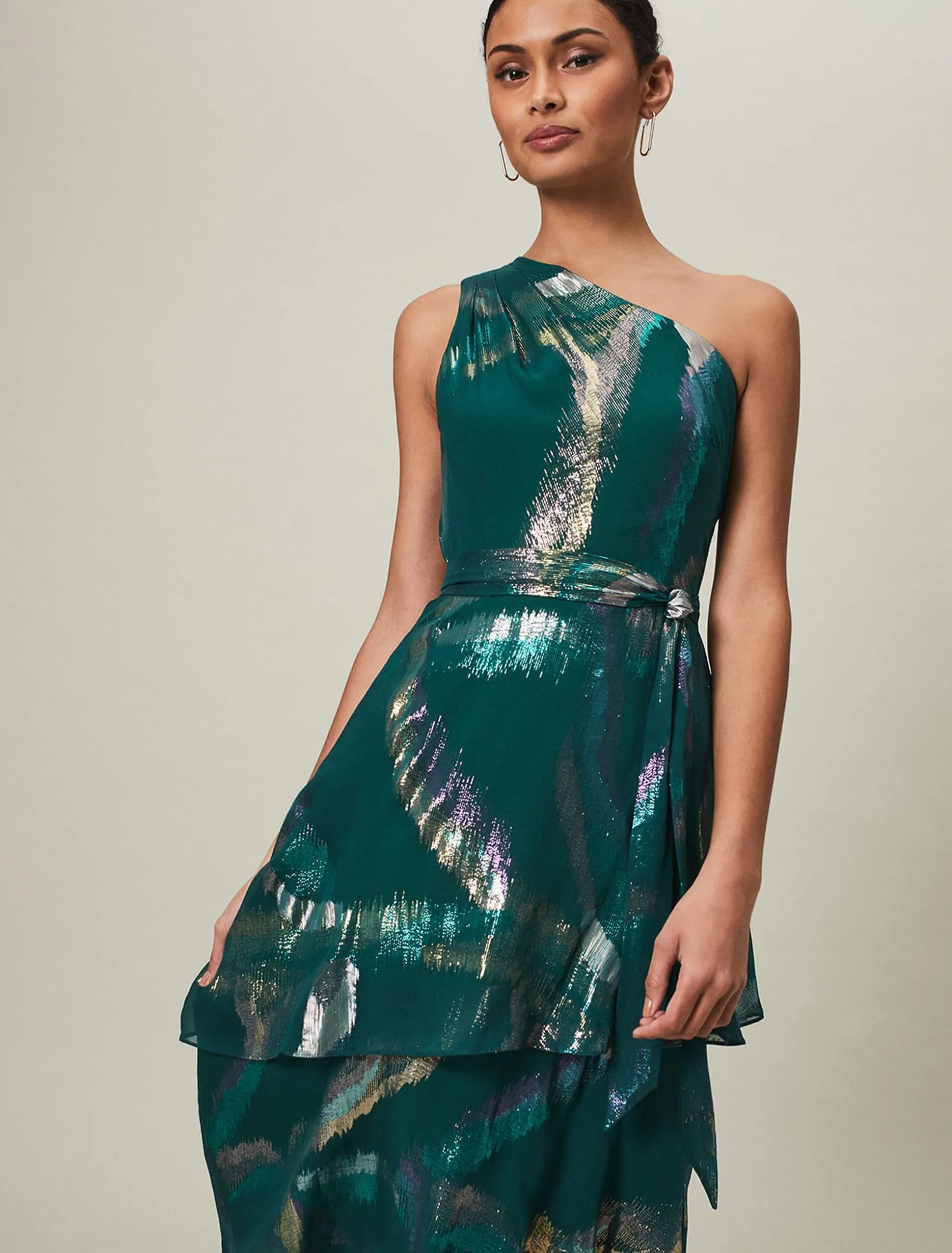 Sonia One Shoulder Silk Maxi Dress