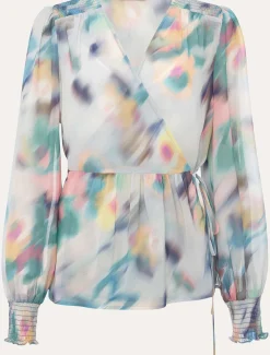 Sonya Printed Wrap Blouse