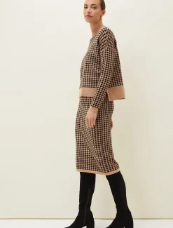 Soph Dogtooth Knitted Co-Ord Skirt