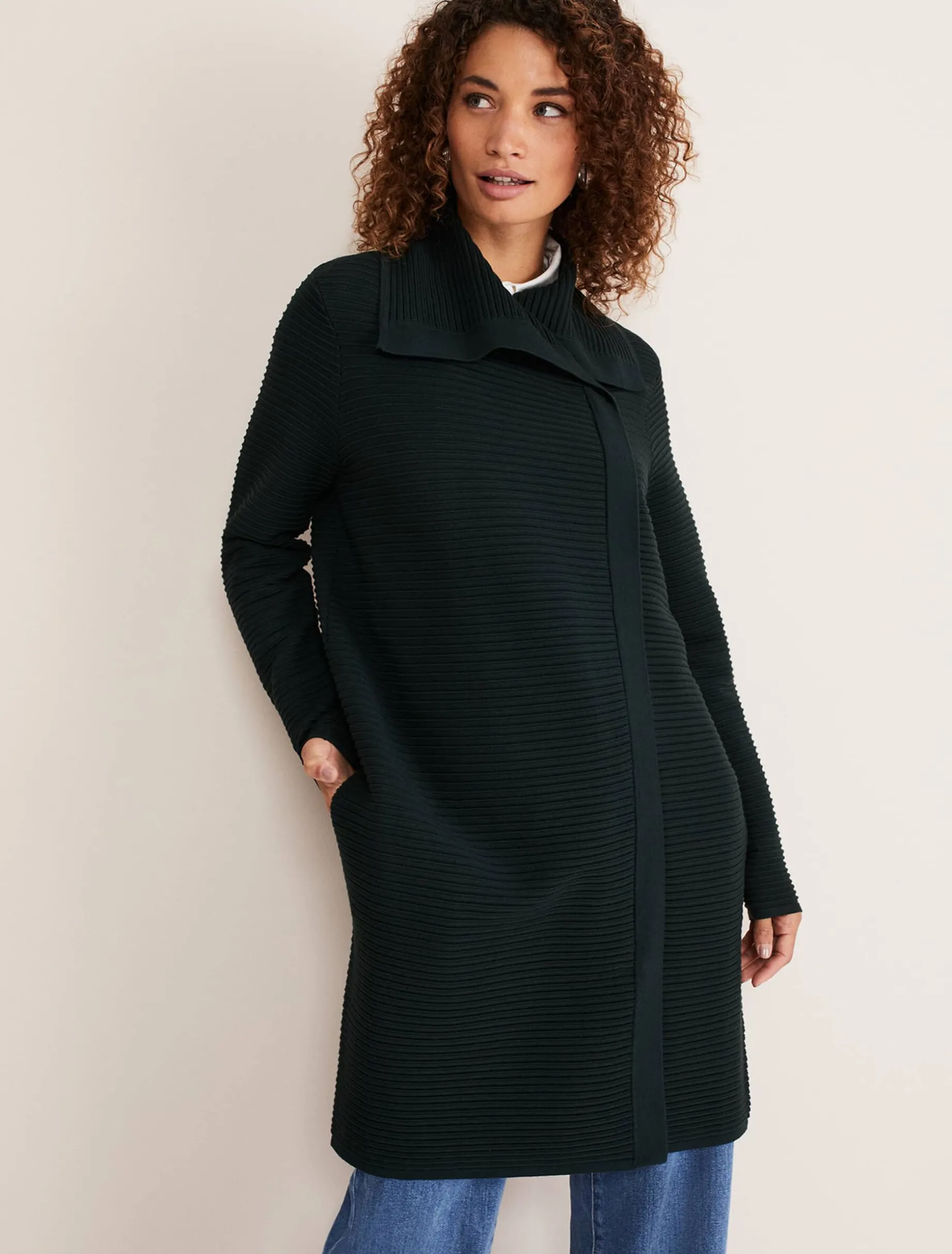 Sophia Ribbed Longline Coat