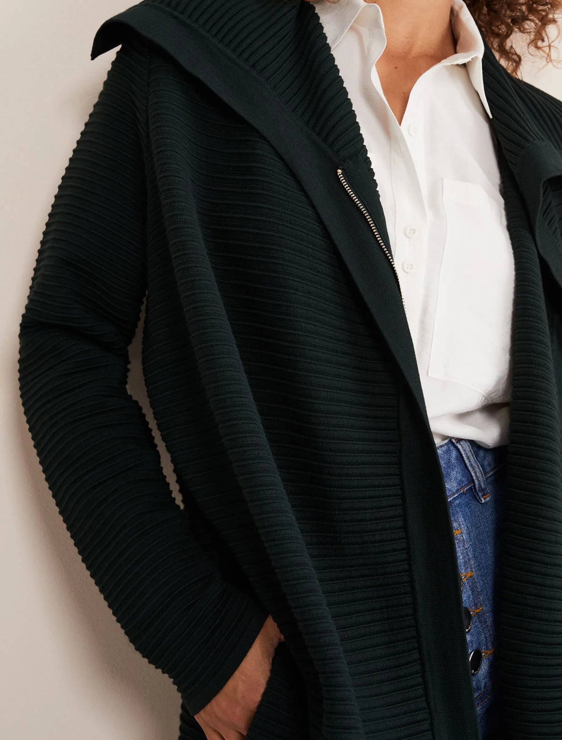 Sophia Ribbed Longline Coat