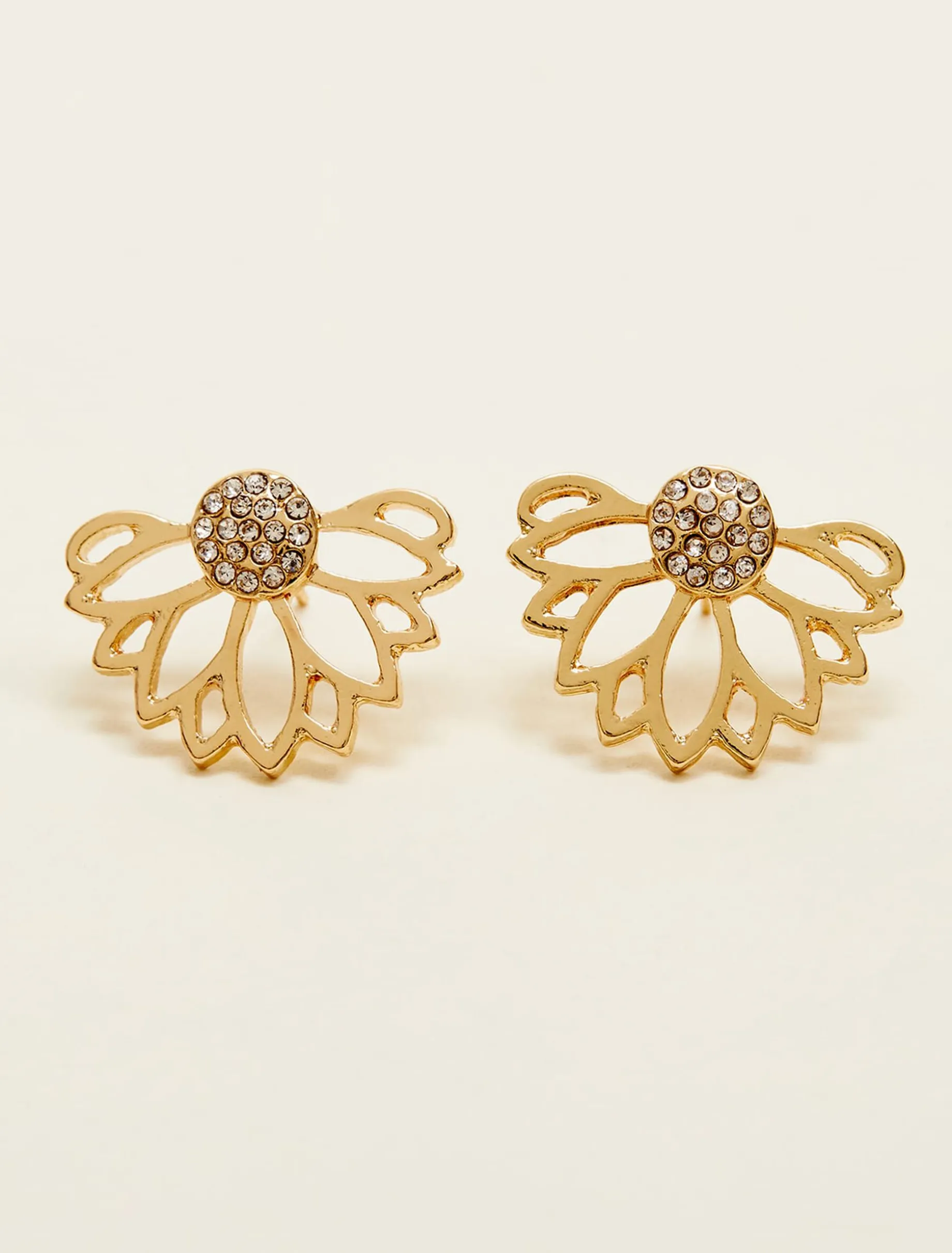Sparkle Fan Stud Earrings