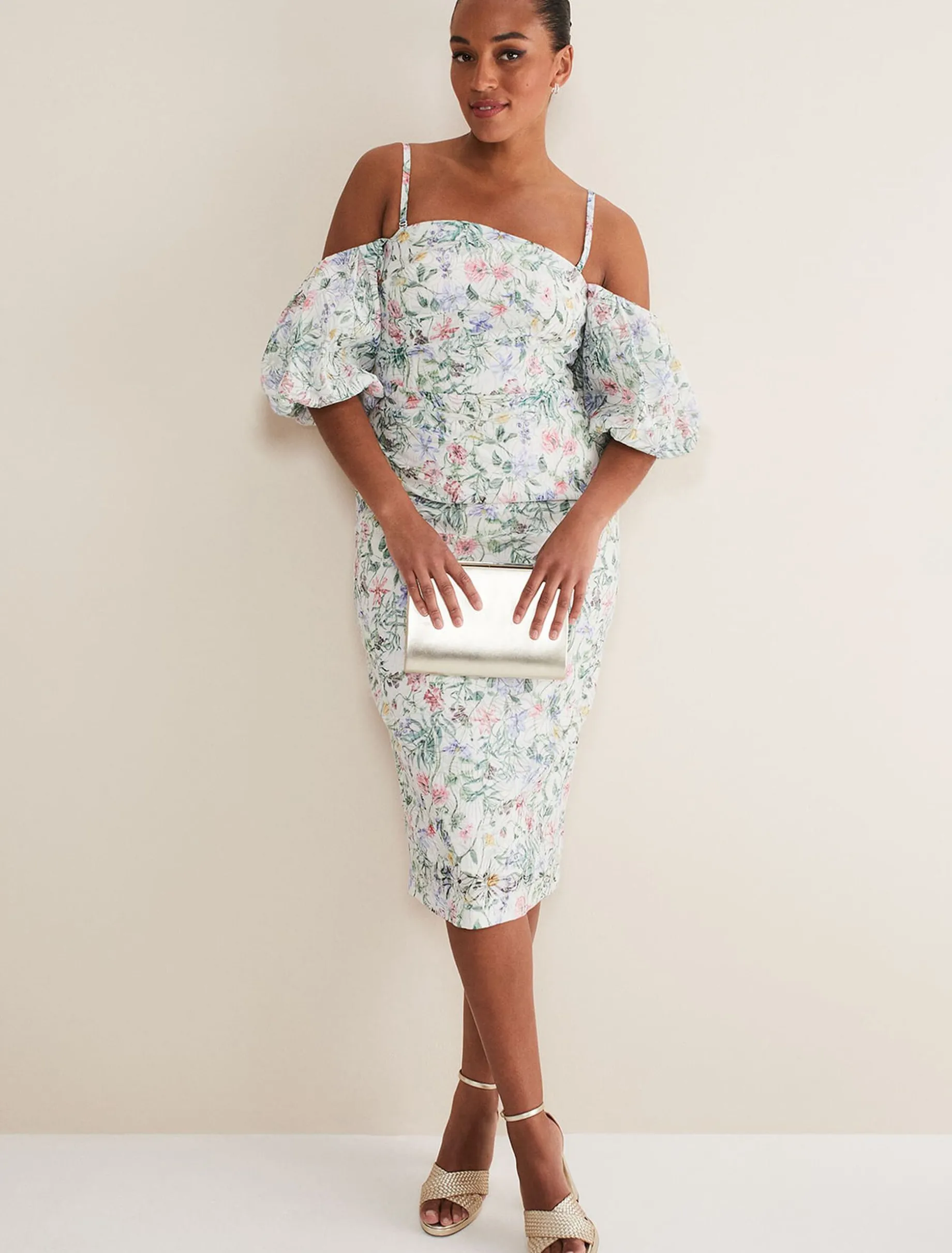 Stevie Floral Bodycon Midi Dress