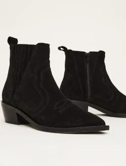 Stitch Detail Suede Ankle Boot