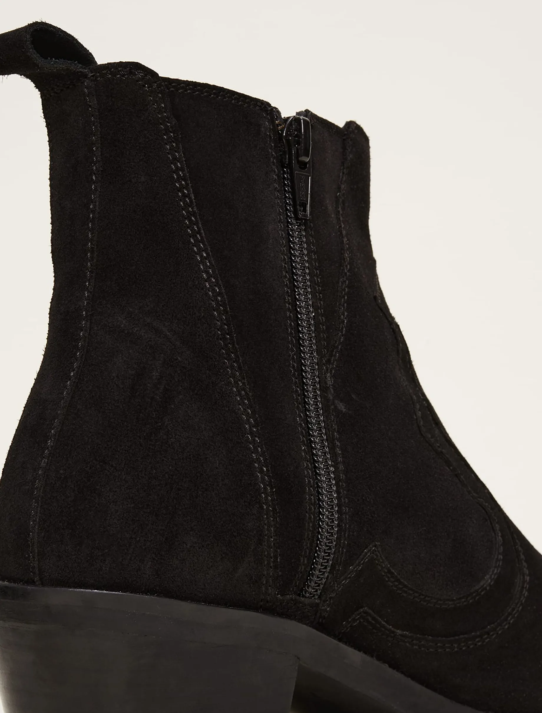 Stitch Detail Suede Ankle Boot