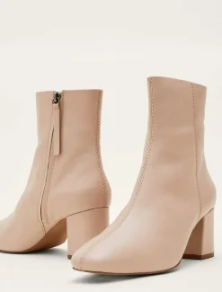 Stitched Leather Ankle Boot