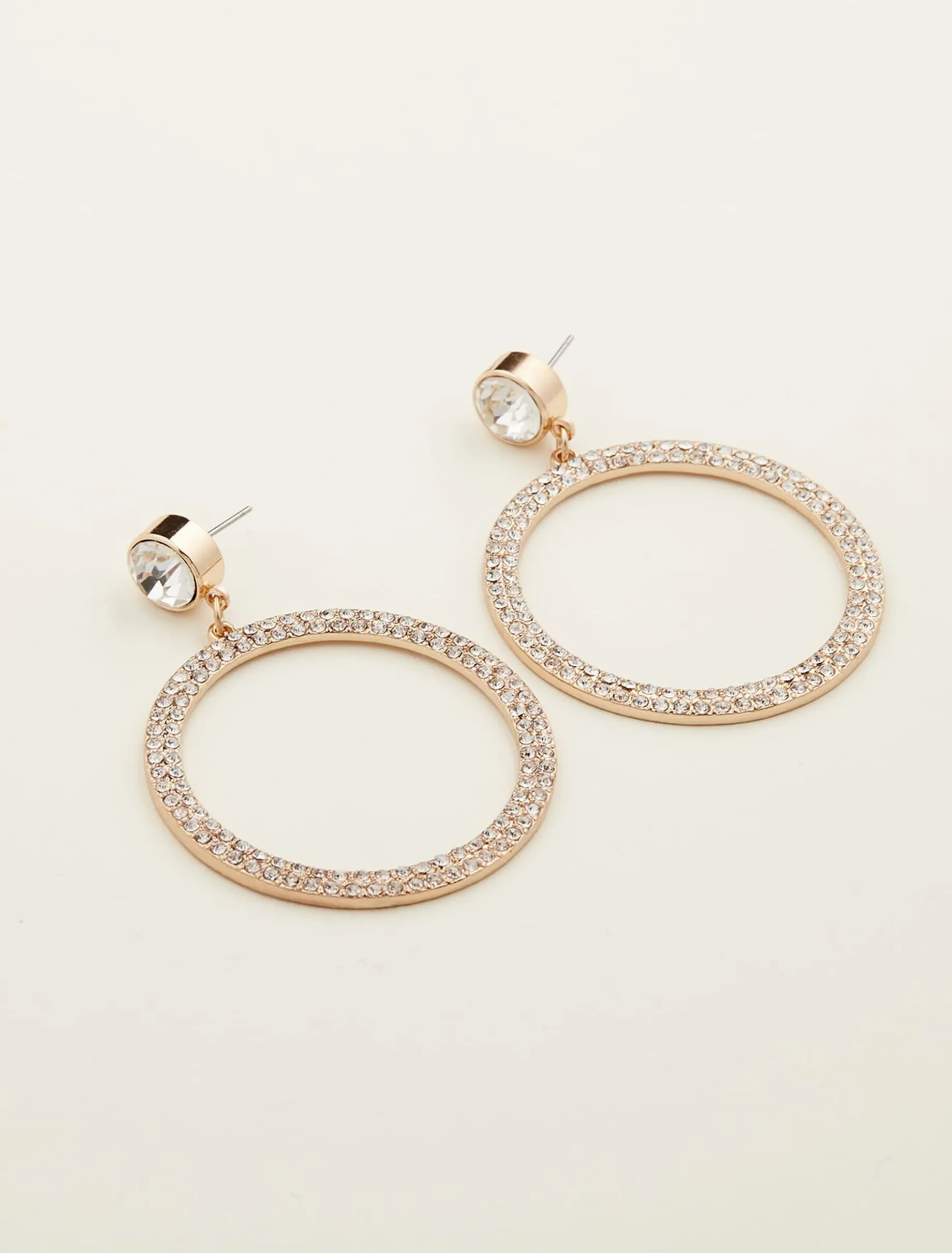 Stone Circle Drop Earring