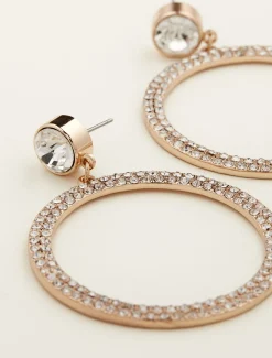 Stone Circle Drop Earring