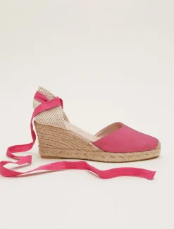 Suede Ankle Tie Espadrille Shoes