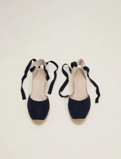 Suede Ankle Tie Espadrille Shoe
