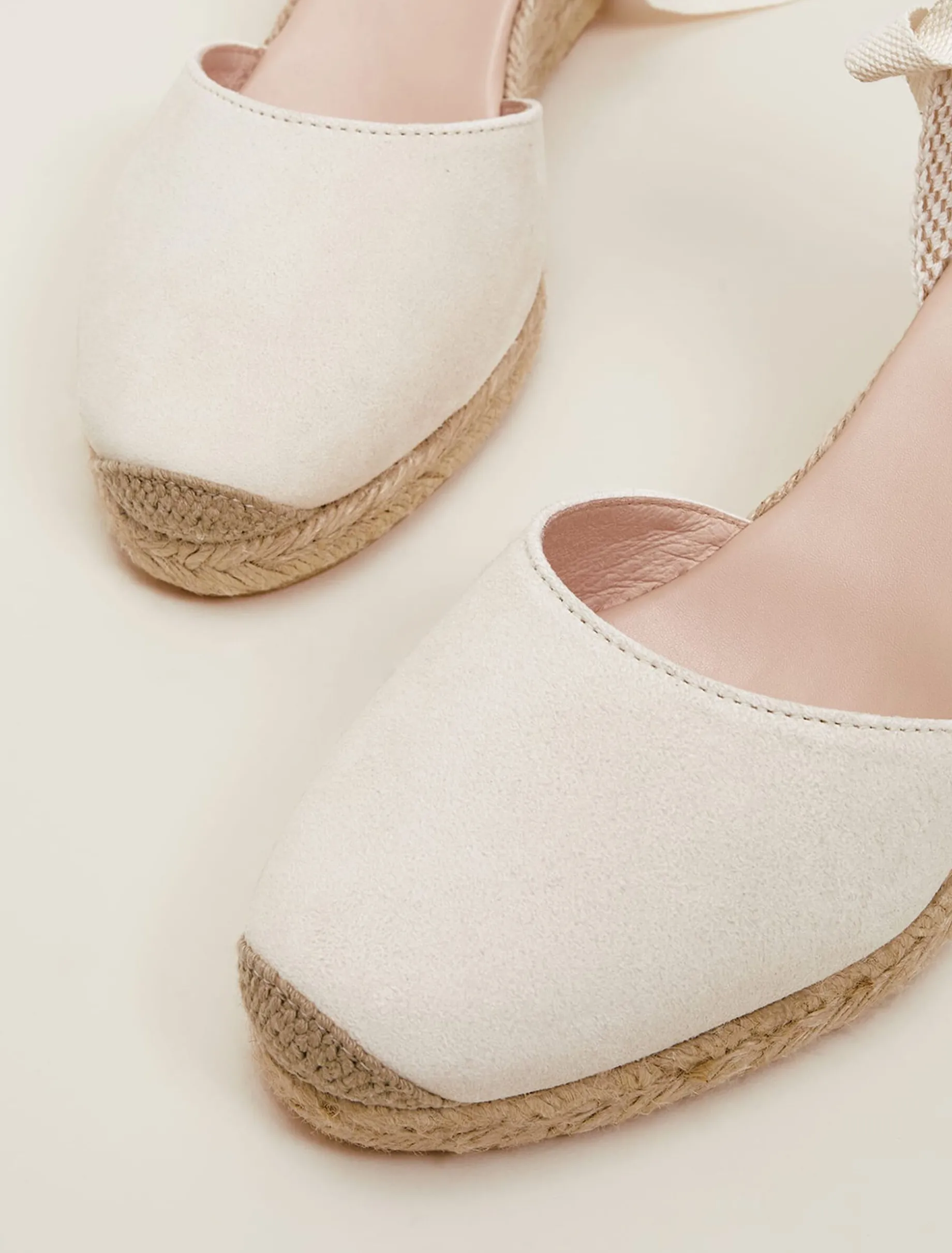 Suede Ankle Tie Espadrille Shoe