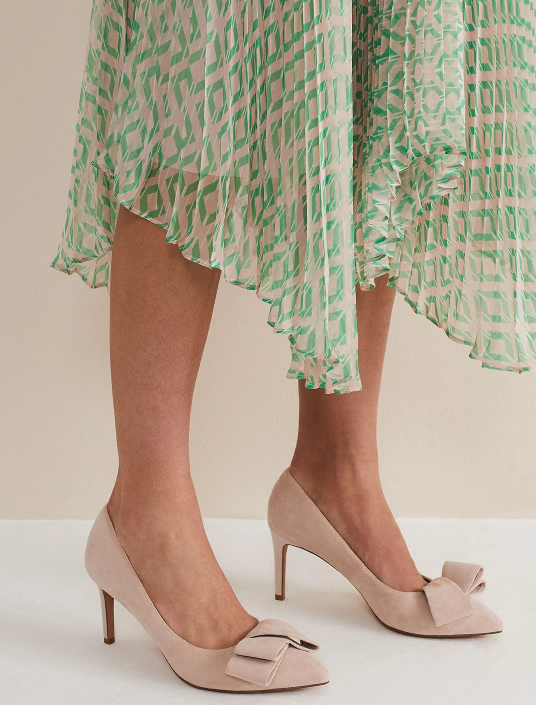 Suede Bow Front Court Shoe