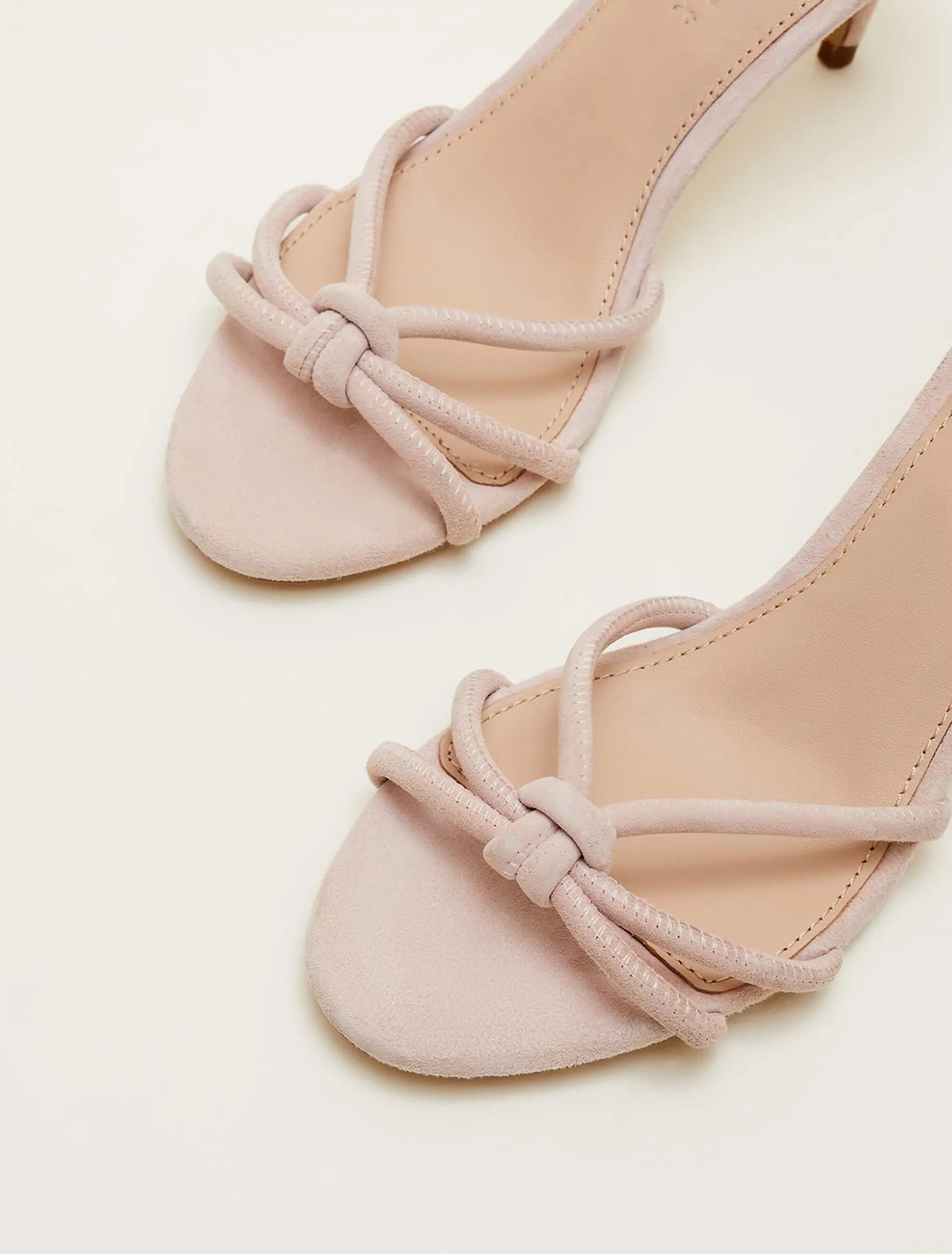 Suede Knotted Barely There Sandal