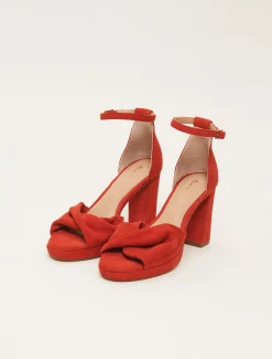 Suede Open Toe Heels