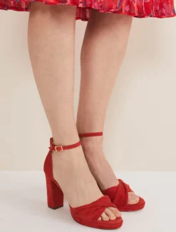 Suede Open Toe Heels