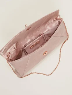 Suede Tassle Trim Clutch Bag