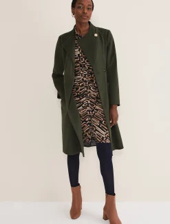 Susie Collarless Wrap Coat